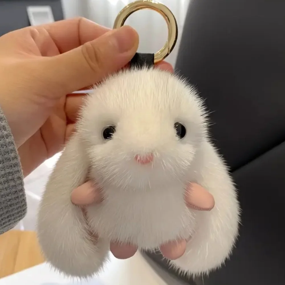 Plush Bunny Rabbit Keychain or Purse Charm - Picture 2 of 6